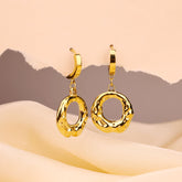 Molten Texture Gold Dangle Earrings